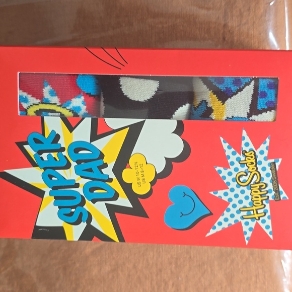 ❤️BUY 2 GET 1 FREE  Happy Socks Super Dad Set - Red, Blue, Black, $38.00US - Picture 11 of 16